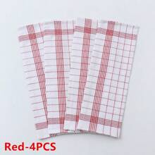 1/2/4/6/8/12 pièces Serviettes de cuisine ultra-douces, super absorbantes, à motifs carreaux et rayures, chiffons à vaisselle rouges / bleus / noirs, parfaits pour la maison et la salle à manger
