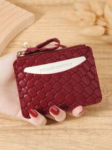 Burgundy Bag Charry Red Bag Wine Red Bag, Elegant Wine Red Two-Tone Premium Leather Women's Slim Wallet With Embossed Texture And Smooth Finish, Multi-Functional Card Storage, Zippered Coin Compartment, And Snap Closure - Scratch-Resistant Hardware