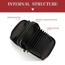 Women Multipurpose Small Card Holder Organ Type Clutch Bag Double Zipper Wallet PU Leather Coin Purse For Women Wallet Mini Wallet Purse Wallet Small Wallet