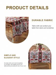 1 Pc Bohemian Style Polyester Tablecloth, Suitable For Camping, Restaurant, Bedroom Decor