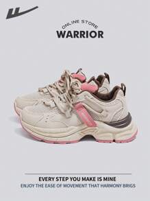 Warrior Comfortable Street Style Chunky Shoes For Women Spring And Summer Lightweight Comfortable Breathable Running Shoes Modest Style Casual Sneakers Applicable Throughout The Yearwear-Resisting All-Day Wear Training Sneakers - Khaki - View 1