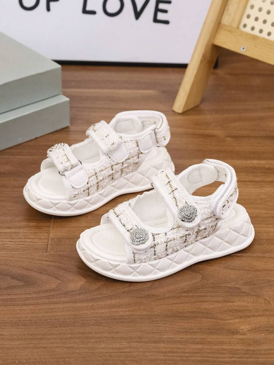 儿童夏季 2025 新款时尚透气钩环公主沙滩凉鞋