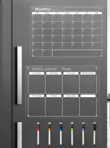 1pc acryl whiteboard, transparant patroon memobord, herbruikbare magnetische planner en planningsbord voor koelkast
