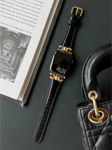 1PC Metal And Leather Strap Compatible With Apple Watch Band S10 42/46mm 49Ultra Elegant Women Bracelet For Apple Watch 9 8 7 6SE 5 4 3 2