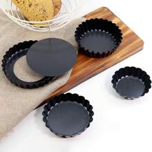 1pc/5pcs/10pcsMini Pie Pan With Removable Bottom, Non-Stick Floss Tart Pie Pan, Chrysanthemum Fruit Pie Baking Mold, Mini Carbon Steel Cake Mold, Baking Tools, Kitchen Gadgets, Kitchen Accessories, Household Items