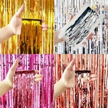 Shiny Metallic Rain String Curtain Party Decorations, Colorful Rain String Door Curtains For Wedding, Outdoor Backdrop Wall Party Flag Wedding Decor Birthday Decorations Gifts Graduation - Multicolor - View 3