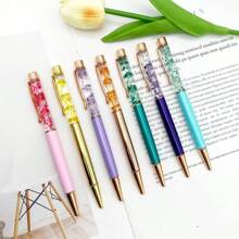 1 Gói 5 Chiếc Bút Hoa Khô - Bút Xoắn Kim Loại, Đầu Bút Trung Bình Và Thân Bút Tròn, Mực Xanh, Phù Hợp Cho Học Sinh Từ 14 Tuổi Trở Lên Và Đồ Dùng Văn Phòng - Nhiều màu - Xem 2