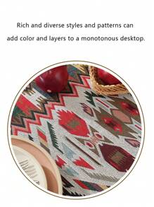 1 Pc Bohemian Style Polyester Tablecloth, Suitable For Camping, Restaurant, Bedroom Decor