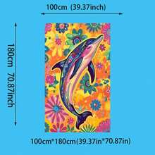 1 件海洋系列动物图案沙滩巾，个性化柔软舒适毛绒沙滩巾 - 彩色 - 查看 17