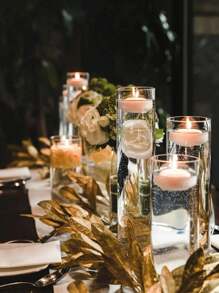 6pcs/4pcs/1pccandle Vase, Floating Candle Holder, Glass Candle Holder, Glass Hurricane Candle Holder, Clear Glass Candle Holders, Pillar Candle Holder, Candle Vase, Suitable For Candlelight Dinner, Birthday Party, Hotel Banquet, Wedding, Can Place Floating Candle,Room Decor, Clear Glass Cylinder Vase, Gifts Graduation