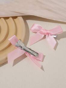 8 件套女士发夹，粉色蝴蝶结，时尚可爱发夹，蕾丝优雅发夹，Y2K 芭蕾风格发饰，休闲