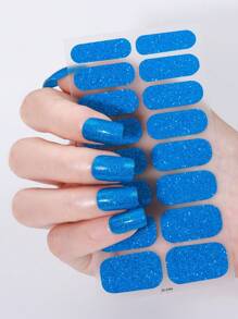 16 件装指甲全包裹指甲油条，粉色指甲亮片自粘凝胶指甲贴纸，适合女性家庭 DIY 自用美甲用品美甲套装 - 彩色 - 查看 15