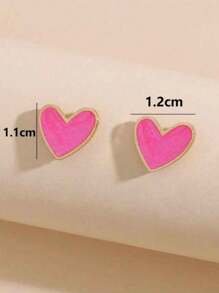 1 paire de boucles d'oreilles simples en forme de cœur, minimaliste et polyvalente
