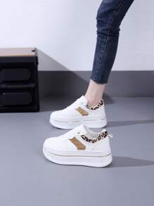 Simple Korean Style Casual Fashion Elegant Slouchy Youth Free Commuting Platform Shoes - Leopard - View 7