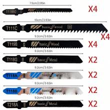 Juego de hojas de sierra de calar de 20 piezas, árbol en HCS, hojas de sierra de calar surtidas para madera, plástico y Metal, cuchillas de corte para Black & Decker Metabo KWVW - 20 piezas - Ver 6