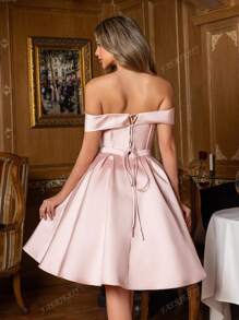 Faeriesty Faeriesty Elegant Off-Shoulder Bow Tie A-Line Dress For Formal Events&Weddings | Cocktail Parties ​| Luxury Brand Launch Events