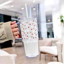 Sip Sip Hooray Design Mini Bee & Ladybug 40oz Glass Or Plastic Tumbler With Lid And Straw - Clear Plastic Tumbler - View 2