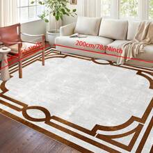 [Crystal Fleece 700g/㎡ Dotted Bottom 5mm Thickness] European-Style Living Room Bedroom Carpet, Washable, Non-Slip, Stain-Resistant Backing, Suitable For Bedroom, Dining Room, Kitchen, Office, Entrance, Living Room, Farmhouse Decoration, Indoor & Outdoor
