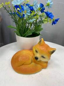 1 件创意狐狸树脂雕像装饰，酷炫阴影人物雕塑，无需电力，适合家居装饰和鱼缸微景观