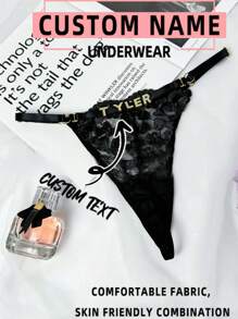 Quần lót dây sexy 1 mảnh dành cho nữ, quần lót dây ren thêu gợi cảm cạp thấp, quần lót có thể điều chỉnh, chữ tùy chỉnh, chữ tự làm, chữ kim loại tự làm, quần lót dây xuyên thấu gợi cảm, quà tặng kỷ niệm, quà tặng độc đáo cho bạn gái, vợ, chữ tự làm, chữ kim loại tự làm, nhiều màu sắc, dễ thương - Nhiều màu - Xem 2