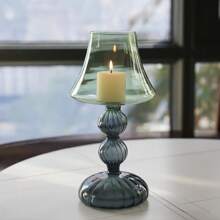 1 pezzo Portacandela in vetro di stile nordico, porta-candela per decorazione e atmosfera d'interni, leggero e di lusso, adatto per casa e feste