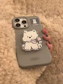 1 件 GUCADI 复古可爱卡通软手机壳带支架，防震全覆盖，兼容 Apple 16/15/14/13/12/11 系列，适合秋冬防水防摔防刮