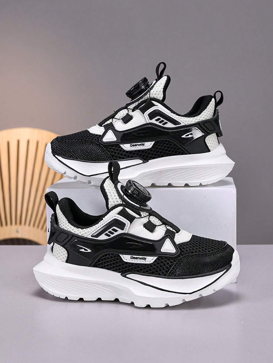 男童渐变色运动鞋，轻便篮球鞋，低帮织物鞋面，橡胶鞋底，EVA 鞋垫，圆头，带旋转扣闭合，适合 14 岁及以下儿童