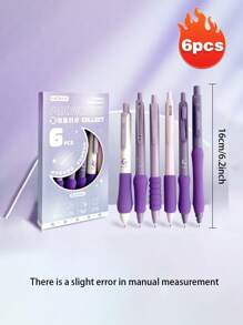 6 stuks Ins zeer aantrekkelijke Level ST snel drogende neutrale pennen, superzachte grip, gladde testpen, geschikt voor kantoor en school (0,5 mm)