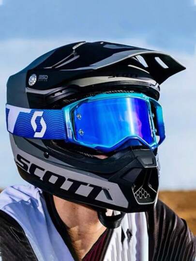 Gafas de motocross Scott - Gafas de ciclismo al aire libre Gafas de casco de esquí Protección UV, lentes HD a prueba de viento y polvo con recubrimiento antivaho Ideal para ciclismo de montaña, carreras cuesta abajo y ciclismo Diseño cómodo que se puede usar con casco Visión clara en cualquier condición