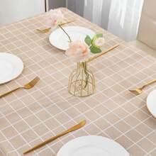 2件套防水防油桌布，厚薄可选，长方形，格子，简约优雅的设计