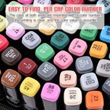 80 色永久性艺术马克笔双头马克笔宽头黑色动画设计用于绘画着色带黑色袋子回到学校