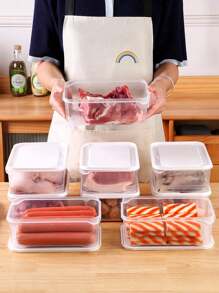 1/3pcs Refrigerator Food Storage Containers With Lids, Stackable Airtight Sealed Boxes For Kitchen Meat, Fruit & Vegetable Preservation Christmas Gift