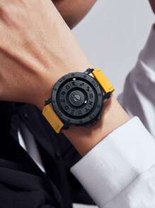 DOM 1款男士手表，十二星座磁吸式无框真皮表带防水休闲腕表，时尚百搭，适合作为圣诞礼物送给家人和朋友 - 款式 - 查看 4