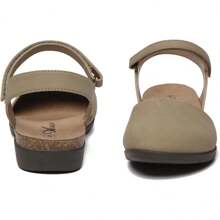 Women's Comfort Flat Sandals - Closed Toe Cork Footbed With Arch Support, Lightweight Breathable Summer Sandals For Walking, Casual Outfits, And Everyday Wear - 棕色 - 查看 5