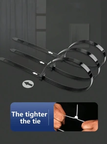 100/200/300pcs Cable Ties, Various Sizes Nylon Zip Ties 4/6/8 Inches, Self-Locking Rope Management Heavy Duty Outdoor, Home Office, Garden Fence Grid UV Resistant Nylon Straps
