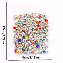 3mm-8mm圓形華麗閃亮手工玻璃縫製水鑽裝飾珠，平底帶孔亮片寶石DIY配件，可縫製於衣物、洋裝、包包、鞋子、胸針、耳環、手工藝品裝飾 - 混色 - 查看 2