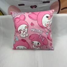 Sanrio 1 szt. Sanrio Kawaii Hello Kitty & Kuromi Poszewka na poduszkę z motywem, Sanrio Cartoon Peripheral Anime Poszewka na poduszkę, Z różową podstawą tworzącą słodką atmosferę, Jednostronny projekt, Super miękki materiał wygodny, Wystrój domu, Nadaje się do sypialni, sofy, samochodu, salonu, 50 cm * 50 cm, 45 cm * 45 cm, 40 cm * 40 cm