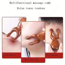 Peigne de massage en forme de grenouille, peigne de massage multifonctionnel convenant pour les yeux et le visage, peigne rond et en forme de disque, peigne de massage du cuir chevelu à cinq dents, peigne en bois de santal. Convient pour une utilisation à la maison, les sports, les activités de plein air, les soins de santé, le fitness, le bien-être, et peut également être utilisé comme cadeau de vacances. - Multicolore - Voir 6