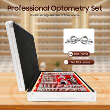 Rainaut Test Lens Set Of 266pcs For Optical Measurement, Including Glasses Lenses For Optometrists, With An Optometry Test Frame Suitable For MRI, Ideal For Opticians And Eye Clinics. - Silver+Red - View 4