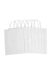 12pcs 8inch White Goodie Bags Small Gift Bags,With HandleWith Handles Kraft Paper Bag, For Party Favor Bags For Party Favor Bags For Birthday, Wedding Season ,Birthday,Valentine's Day, Wedding Season,Party Favors, Birthday Decorations, Party Supplies,Bachelorette Decor,Bachelorette Gifts,Bachelorette Party,Bridal Shower Favors,Wedding Favors For Guests,Christmas Gift Bags,Christmas Wrapping Paper,Christmas Bag,Party Bags,Hen Party Bags
