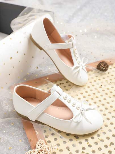 New Double Strap Hollow Ballet White Princess Shoes For Little Girls