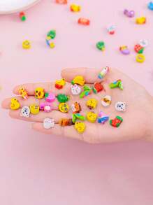 50pcs Mini Animals, Fruits, Numbers, Cake Erasers - Colorful And Creative Pencil Erasers, Suitable For Classroom Rewards, Party Favors And Office Supplies. Colors And Patterns Are Random.