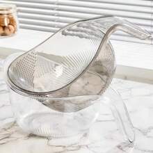 Ergonomic Rice And Vegetable Colander Multipurpose Plastic Drain Basket For Food Washing - Trong sáng - Xem 3