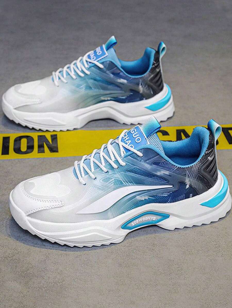 Tenis para Hombre con Estilo Streetwear: Perfectos para Entrenamiento, Trabajo Ligero Industrial, Deportes al Aire Libre como Correr, Escalar, Jugar al Tenis, Salir de Fiesta, Ir al Trabajo y Paseos Diarios - Azul - Ver 1