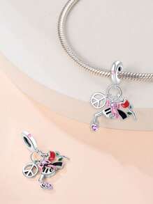 STYFNE 1pc Blue Series Travel Cruise Ship, Camera, Ocean Turtle, Clover Charm Pendant, Suitable For DIY Bracelet, Women Jewelry, Daily Small Gift - Multicolor - View 24