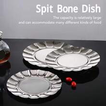 Juego de 5 platos de comida de acero inoxidable de 13 cm, 15 cm, 16,5 cm, 20 cm y 25 cm, plato para brochetas