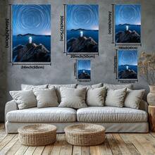 Images incroyables des phares de la nuit. Grande peinture murale encadrée en bois, décoration d'intérieur, peinture à l'huile - Chambre, salle de bain, salon, bureau, cuisine, cadeaux de Noël - 1 pièce