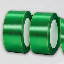 Paquete de 2 piezas de cinta dorada de 4 cm de ancho y 21 m de largo, para manualidades en ramos de rosas, decoración de tartas y cajas de regalo, decoración de bodas, cinta de satén