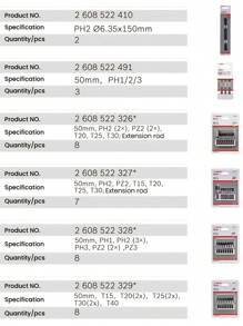 bosch 博世配件 PH1/PH2 冲击螺丝刀头套装 - 防锈，适用于塑料、木材和金属 - 适合家庭、办公室和工厂使用 - 彩色 - 查看 10