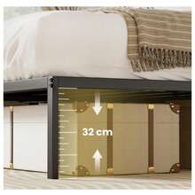 FABATO Base Cama King Size – Marco de Cama con Plataforma 2 Salidas CA y 2USB - Base de Cama de Soporte de Listones de Metal – Almacenamiento Debajo de Cama King Size - Tipo de Enchufe A USA (110-127V) - Ver 3